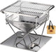 CAMPINGMOON Tabletop Charcoal Grill Small Size Wood Burning Grill and Fire Pit 9.65-Inch Portable Stainless Steel with Carrying Bag X-MINI-PRO