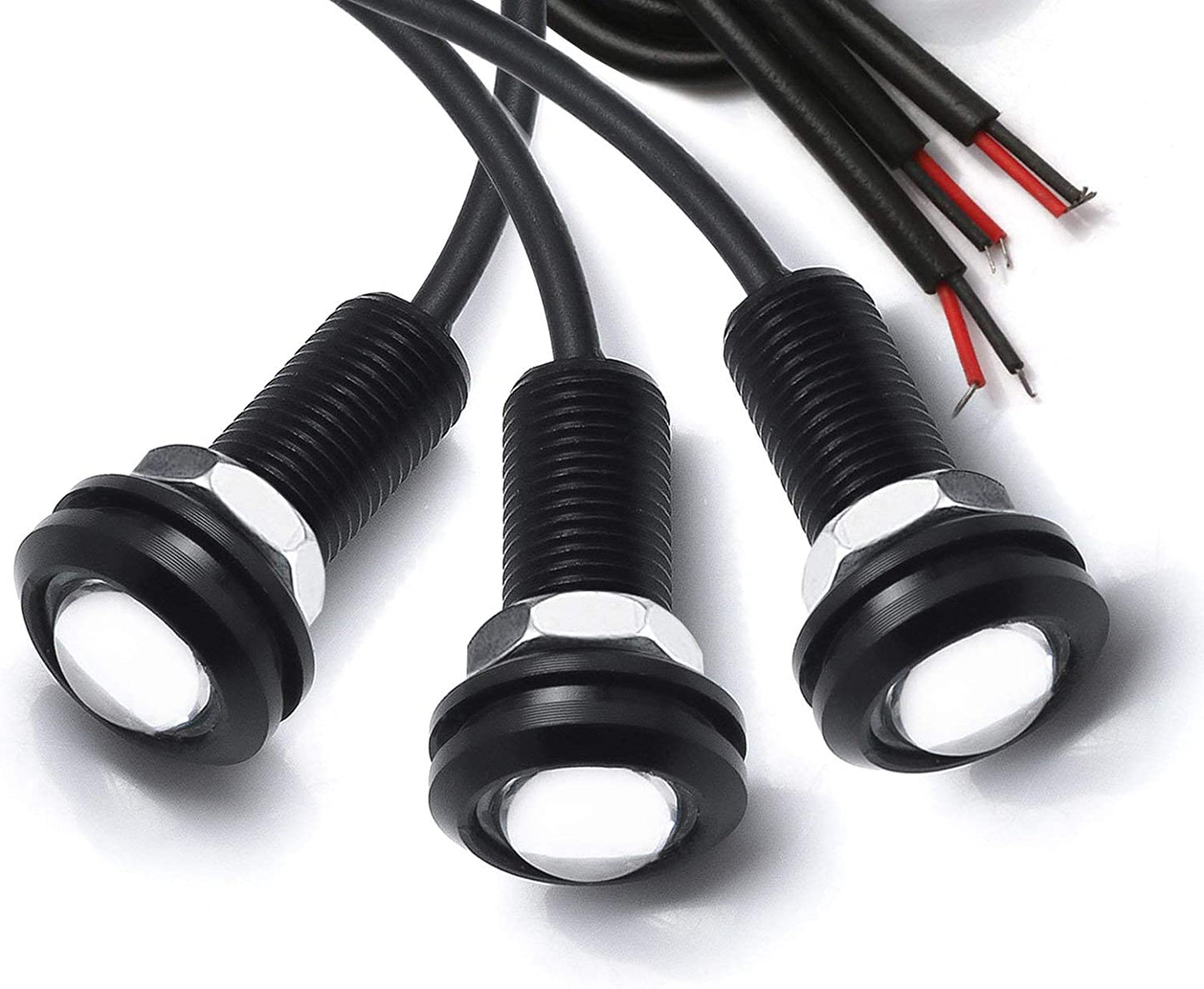 Xotic Tech 3Pcs LED Front Grille Marker Lights W/Projector Lens Assembly Compatible with Cars, Pickups, Trucks, SUV, Trailer, 3000K Amber