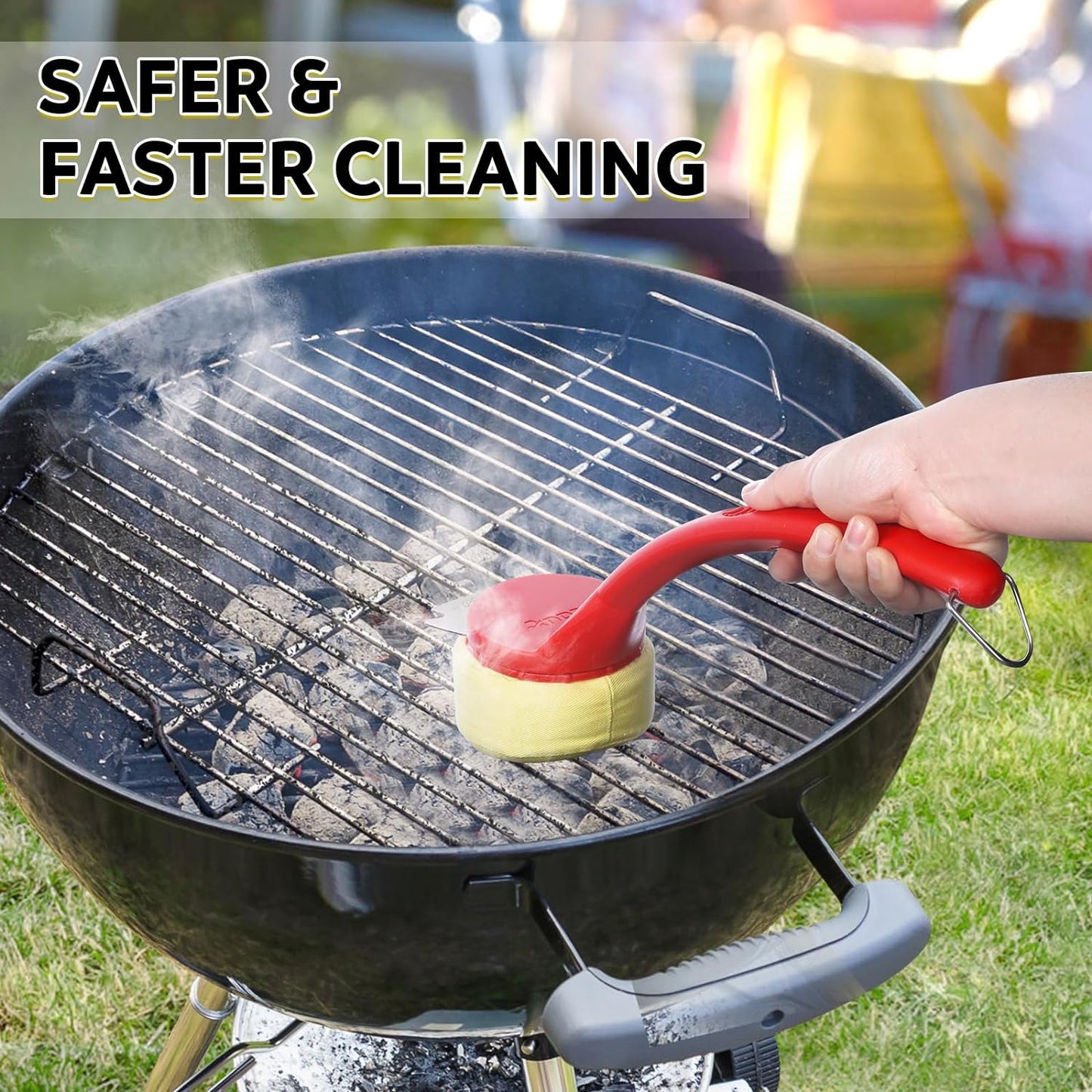 Grill Brush and Scraper Bristle Free - BBQ Grill Brush Bristle Free for Outdoor Grill,Grill Steam Cleaner Brush,Unique Nique V-Shaped Bristle Free Grill Brush for Gas/Porcelain Coated Grates