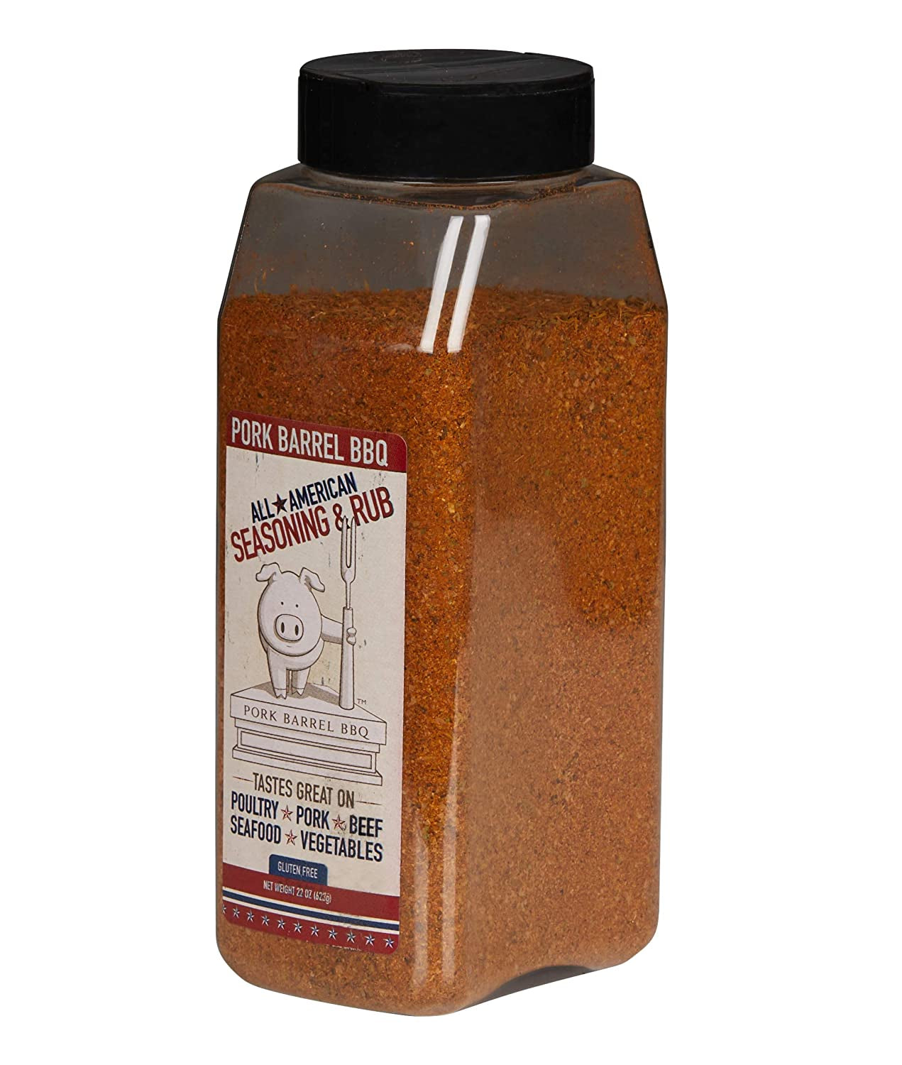 Keto-Friendly Steak, Pork Chop & Chicken BBQ Rub I Pork Barrel BBQ All American Spice BBQ Seasoning - Gluten Free, Sugar Free, No Preservatives or MSG I Dry Rub Great on Steaks, Brisket, Chicken Wings & Burgers