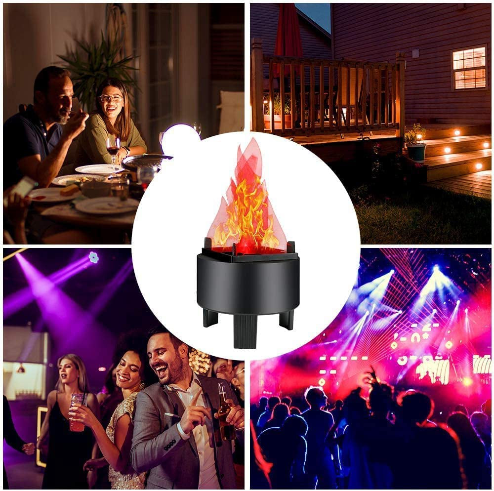 TOPCHANCES 3D Fake Flame Lamp,110V Electric Campfire Artificial Flickering Flame Table Lamp Fake Fire Light Realistic Flame Stage Effect Light for Halloween Christmas Party Festival Decoration