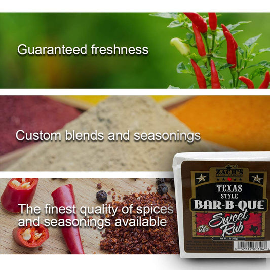 Zach'S Original Style Bar-B-Que Brisket Rub - Championship Cook-Off Winning Brisket Rub (Texas Style Bar-B-Que Sweet Rub (No MSG), 1 Pound)