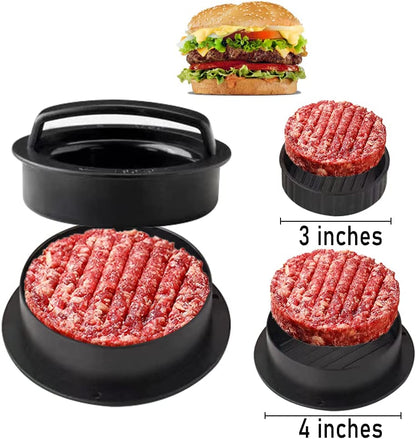 Leden Burger Press Hamburger Press Patty Maker for BBQ Grill 3-In-1 Non Stick Stuffed Burger Mold, Kitchen Tool, Beef Patties and Sliders