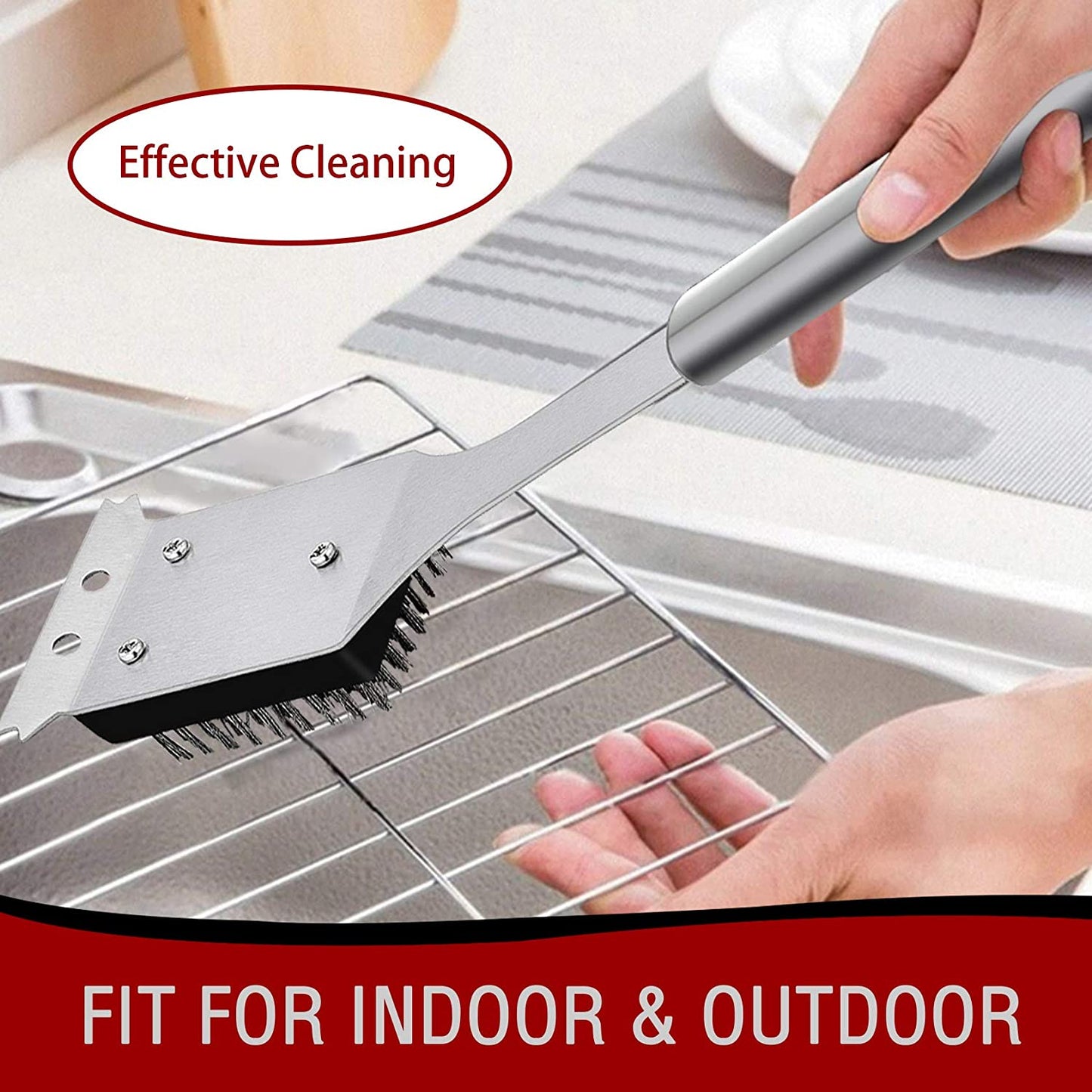 4 PCS Grill Brush Replacement Heads,  Wire Bristle Free Grill Cleaning Brush Replaceable Heads for Grill Brush and Scraper, Grill Barbecue Cleaner Refill, Perfect Griller Choice, 3.3" X 2.5"