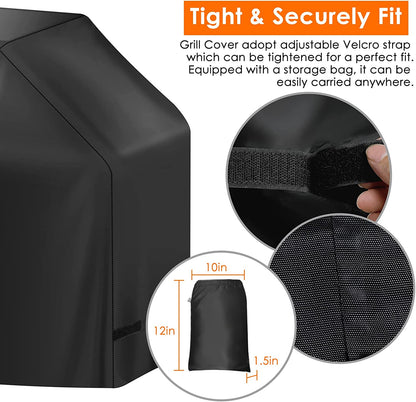 Grill Cover, BBQ Cover 59 Inch,Grill Covers Waterproof,Anti-Uv & Fade Resistant, Barbecue Grill Cover with Velcro Straps,Gas Grill Cover Rip Resistant,For Weber,Char Broil,Nexgrill Grills