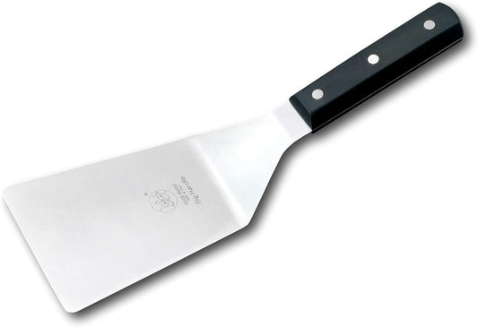 DUE BUOI Big Handle Wide Spatula Blade Dimension 4" X 6.1/3". Good for Burger Kitchen Bbq Grill Griddle Pastry. Non-Stick Durable. ICQ Approved.