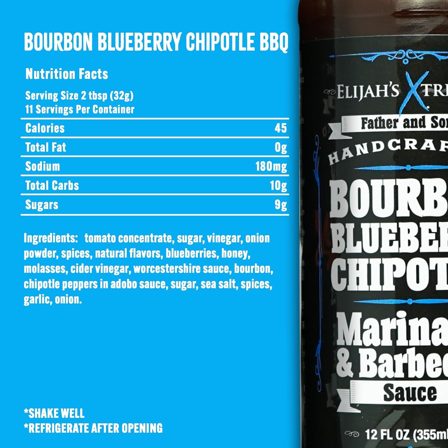 Elijah'S Xtreme BBQ Bundle: Beer Bacon Maple BBQ Sauce and Bourbon Blueberry Chipotle Barbecue Sauce - Unique Twist on Traditional BBQ Sauces, Perfect for Grilling, Dipping & Marinading (12Oz Bottles)