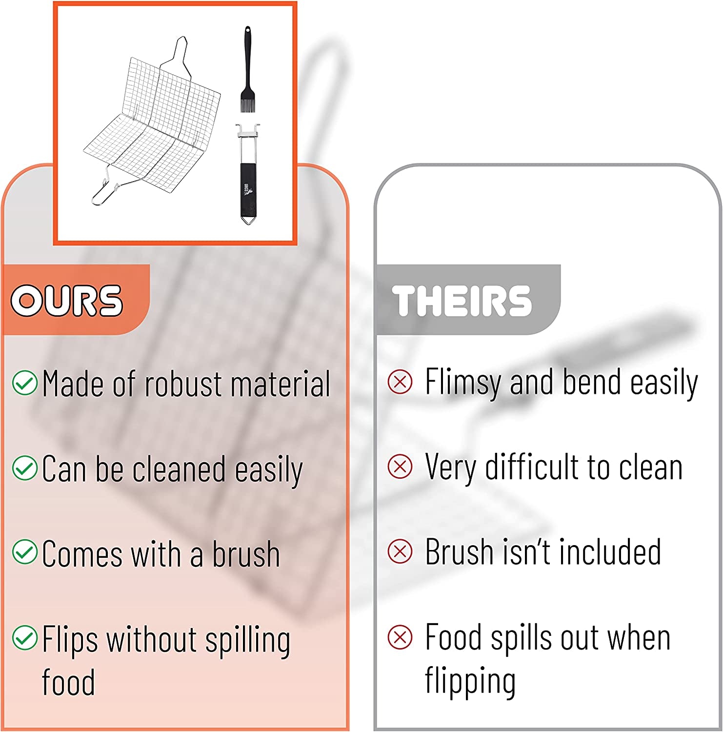 UNCO- Grill Basket, Stainless Steel, Fish Grill Baskets for Outdoor Grill, Vegetable Grill Basket, BBQ Grill Basket, BBQ Basket, Grilling Basket, Fish Basket for Grilling, Grill Accessories.