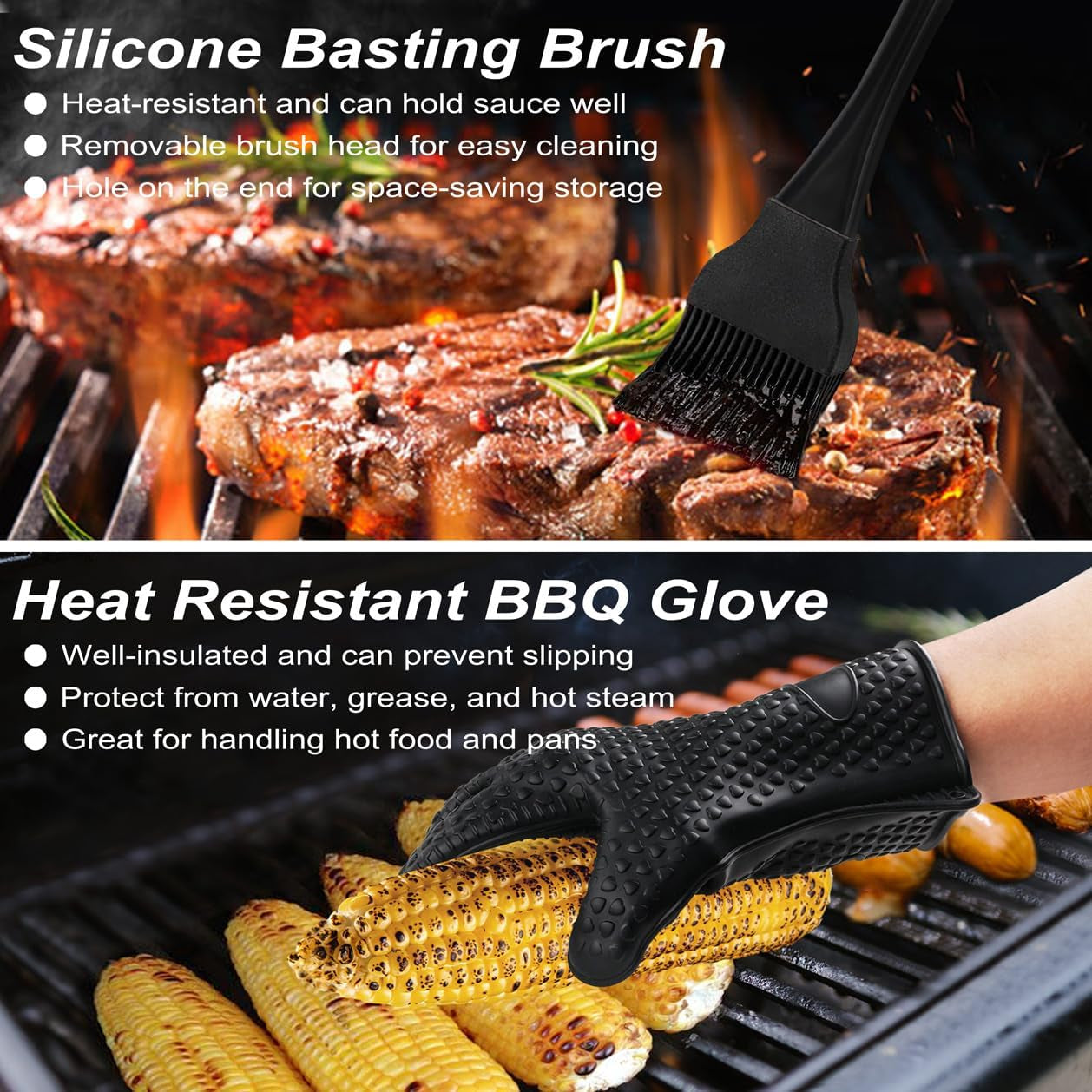 26PCS Grill Accessories for Outdoor Grill Utensils Set Stainless Steel BBQ Tools Grilling Tools Set for Christmas Birthday Presents, Barbecue Accessories Kit Ideal Grilling Gifts for Men Women