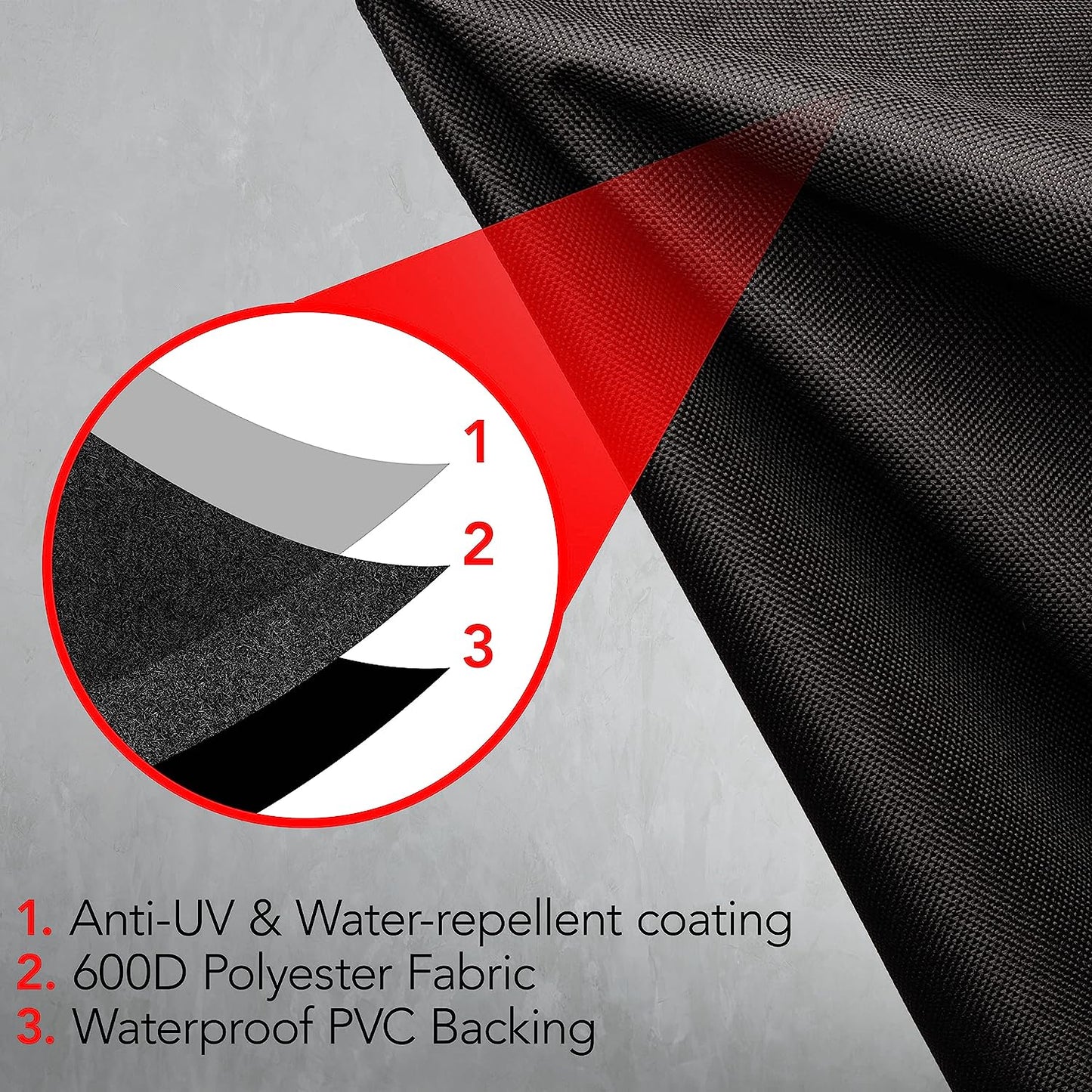 Grilltough Heavy Duty BBQ Grill Cover for Outdoor Grill, 52 Inch – Waterproof, Weather Resistant, UV & Fade Resistant with Adjustable Straps – Gas Grill Cover for Weber, Genesis, Charbroil, Etc. Black