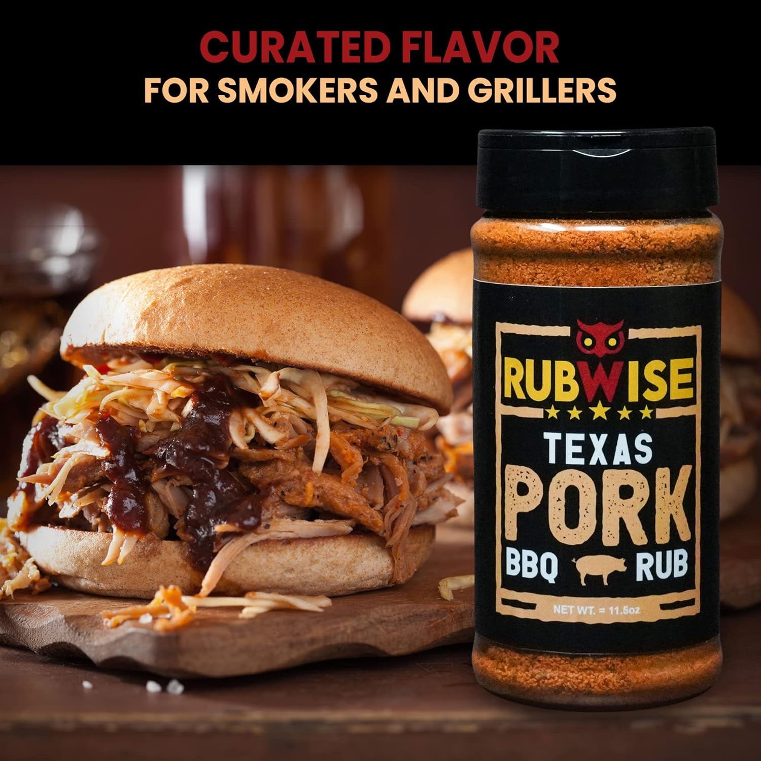 Texas Style Chicken Rub & Pork Rub by Rubwise | BBQ Rub & Spices for Smoking & Grilling | Dry Rubs | Great on Chicken, Turkey, Duck, Burgers, Chops, Pork Butt, Tenderloin & More | NO MSG (1Lb Each)