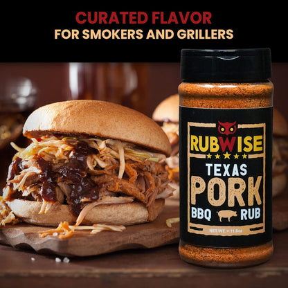 Texas Style Chicken Rub & Pork Rub by Rubwise | BBQ Rub & Spices for Smoking & Grilling | Dry Rubs | Great on Chicken, Turkey, Duck, Burgers, Chops, Pork Butt, Tenderloin & More | NO MSG (1Lb Each)