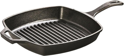 L8SGP3 Cast Iron Square Grill Pan, Pre-Seasoned, 10.5-Inch