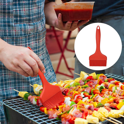 Silicone Basting Brush, Large BBQ Pastry Brush for Cooking, Extra Wide Basting Brush for Grilling Cooking Baking, Kitchen Brush Heat Resistant BBQ Food Brush for Sauce Butter Oil Marinades(Red)