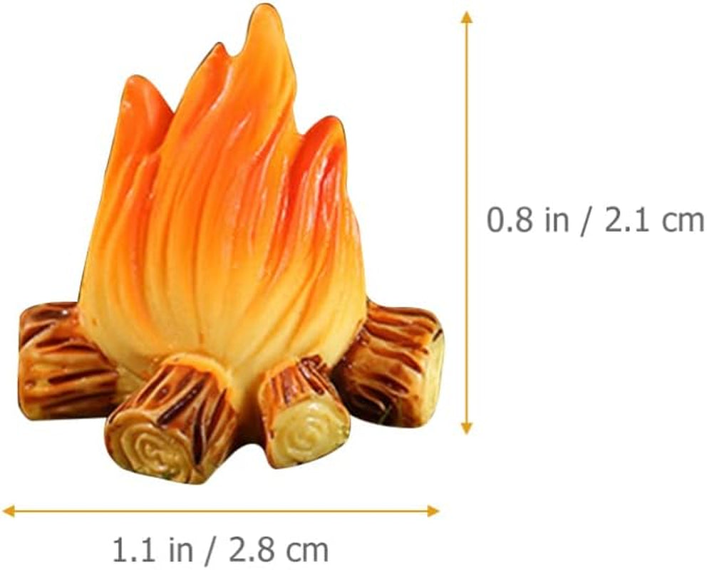 Toyvian 10Pcs Miniature Campfire Dollhouse Fire Ornament Decor Model Fire Model Handicraft Fake Fire Kids Pretend Toy Resin Bonfire Model Miniature Decoration