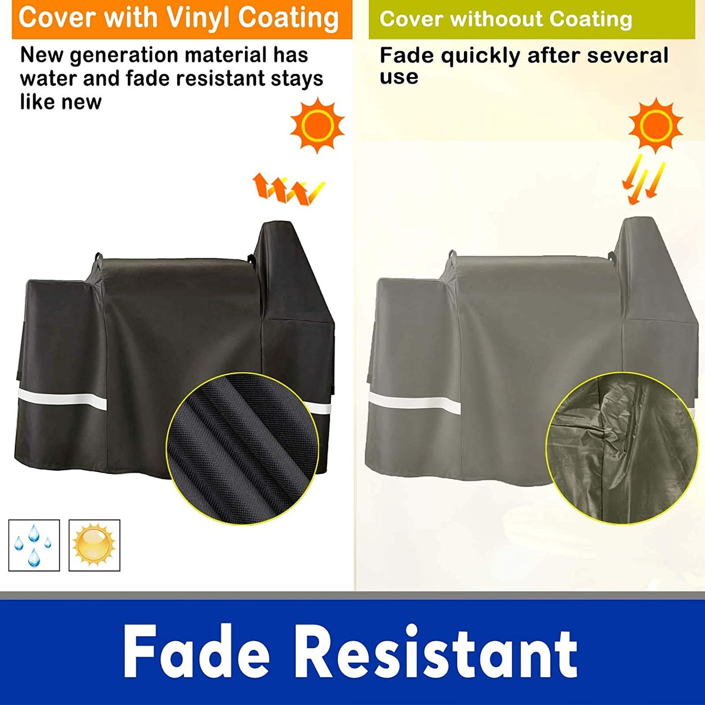 Grill Cover for Pit Boss 820 Deluxe, 820 Pro, 850 Pro Series Wood Smoker Pellet Grills Accessories, Cover for Pit Boss 820D, 820FB, 820PB, 820SP, 820SC, Heavy Duty Fabric Barbecue Grill Cover