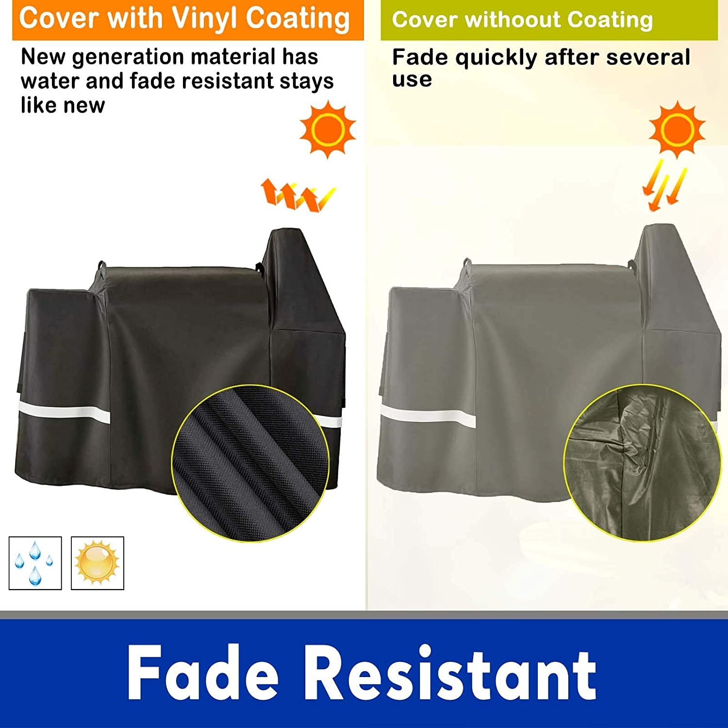 Grill Cover for Pit Boss 820 Deluxe, 820 Pro, 850 Pro Series Wood Smoker Pellet Grills Accessories, Cover for Pit Boss 820D, 820FB, 820PB, 820SP, 820SC, Heavy Duty Fabric Barbecue Grill Cover