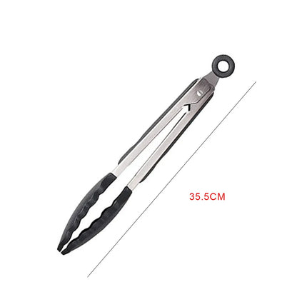 Silicone BBQ Grilling Tong Salad Bread Serving Tong Non-Stick Kitchen Barbecue Grilling Cooking Tong with Joint Lock