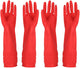 Rubber Cleaning Gloves Kitchen Dishwashing Glove 2-Pairs and Cleaning Cloth 2-Pack,Waterproof Reuseable. (Medium)