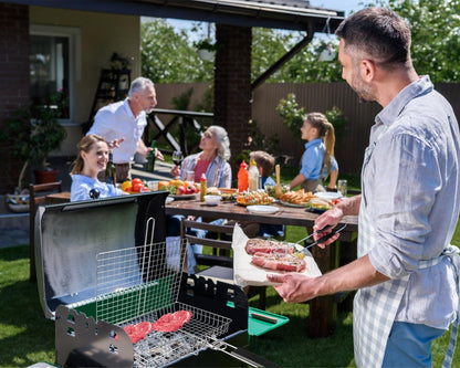 Grill Basket, Large Folding Grilling Basket with Grill Cleaning Brush, Stainless Steel Grill Basket, for Chicken, Meat, Steak, Chops(1Pcs Large Grill Basket + 1Pcs Brush)