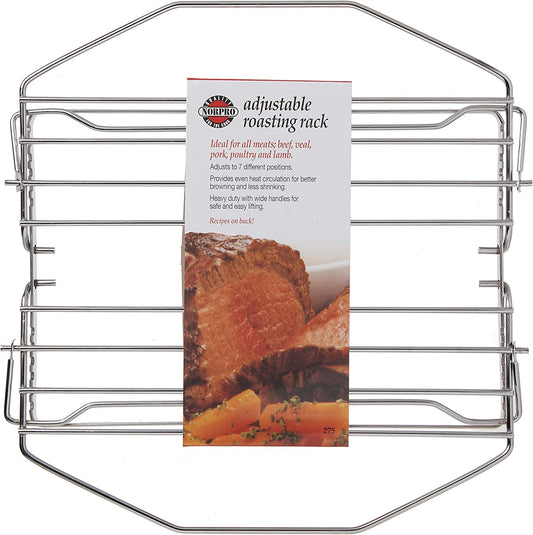 Norpro 275 Adjustable Roast Rack Nickel-Plated, 11 Inches, Silver