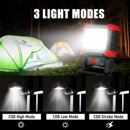 LED Rechargeable Work Light with Clamp, 2100LM COB Magnetic Clip on Worklight 270° Rotating with Mobile Charger, Portable Clamp Work Light for Boats, Car Repairing, Job Site Lighting(1Pack)