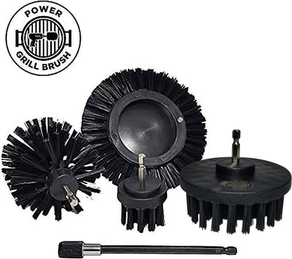 5 Piece BBQ Cleaning Kit - Nylon Safe Bristle/Free Non/Wire - Safe for All Grates Stainless Steel Porcelain Iron Charcoal/Gas Scraper Tool/Accessories Outdoor Gift for Dad/Men