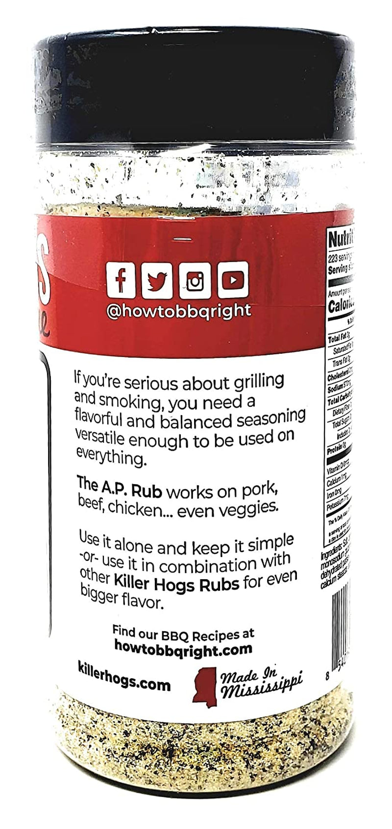 Killer Hogs Barbecue Rub Variety Pack - Original BBQ Rub, Hot BBQ Rubs, and A.P. Seasoning - Pack of 3 Bottles - 16 Oz per Bottle - 48 Oz Total
