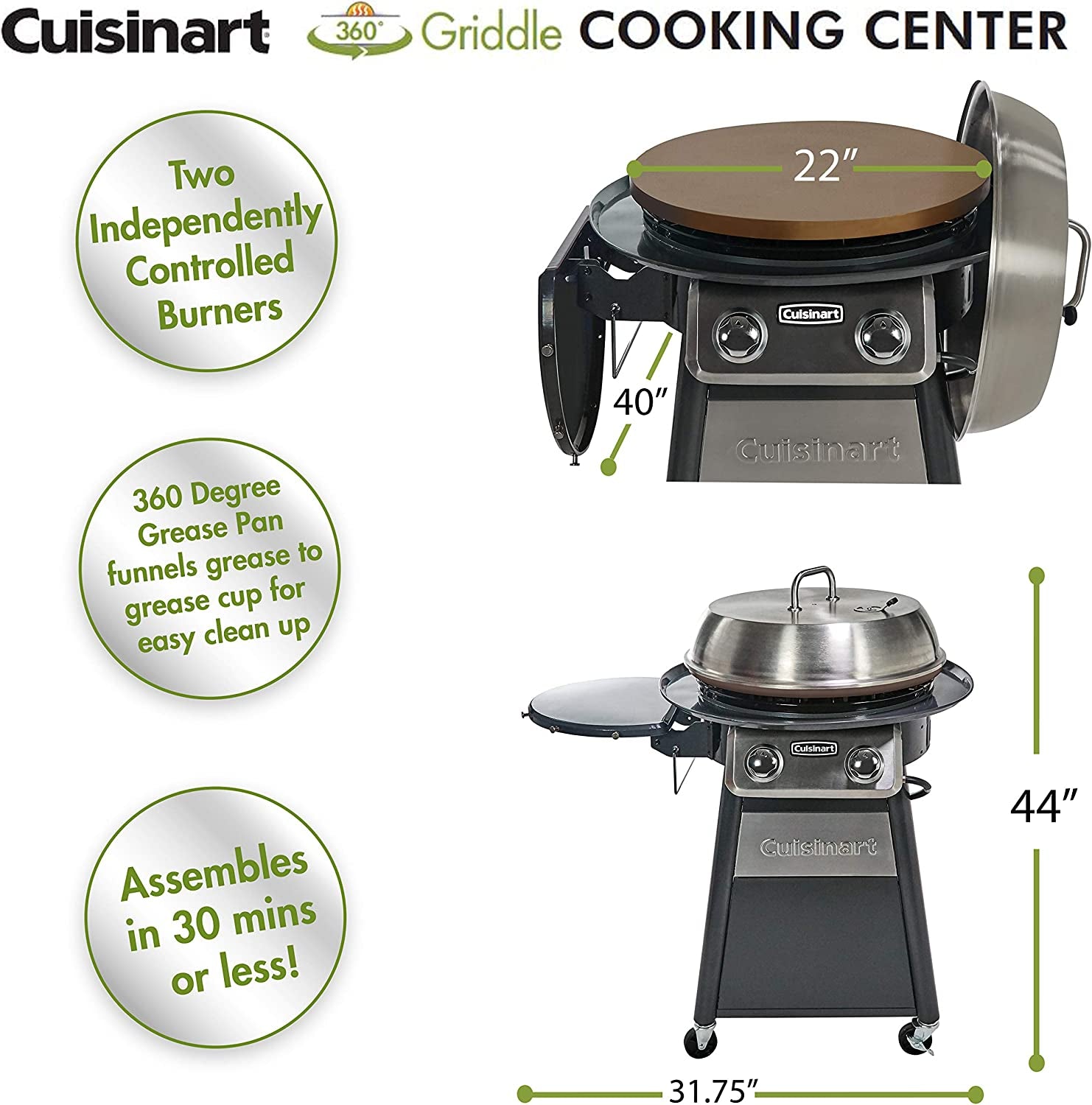 CGG-888 Outdoor Stainless Steel Lid, 360° Griddle Cooking Center