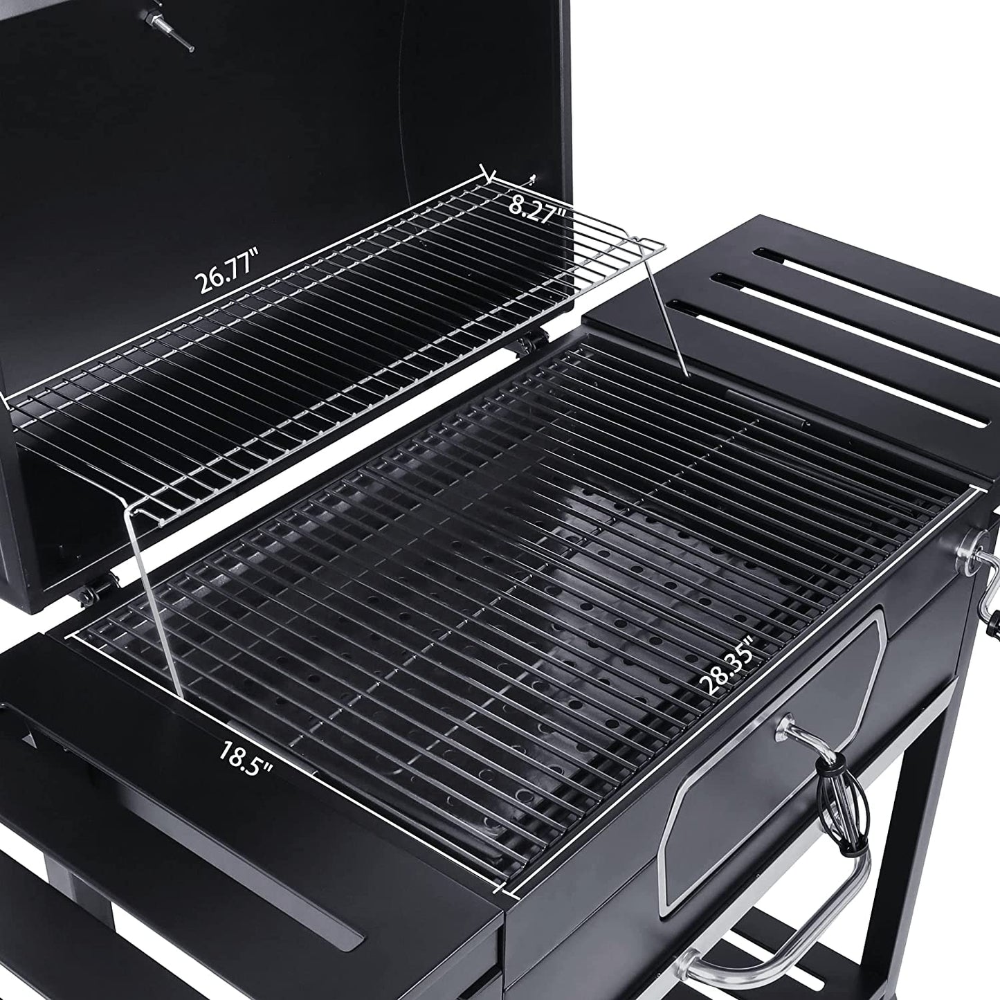 CD2030AN 30-Inch Charcoal Grill, Deluxe BBQ Smoker Picnic Camping Patio Backyard Cooking, Black, Large