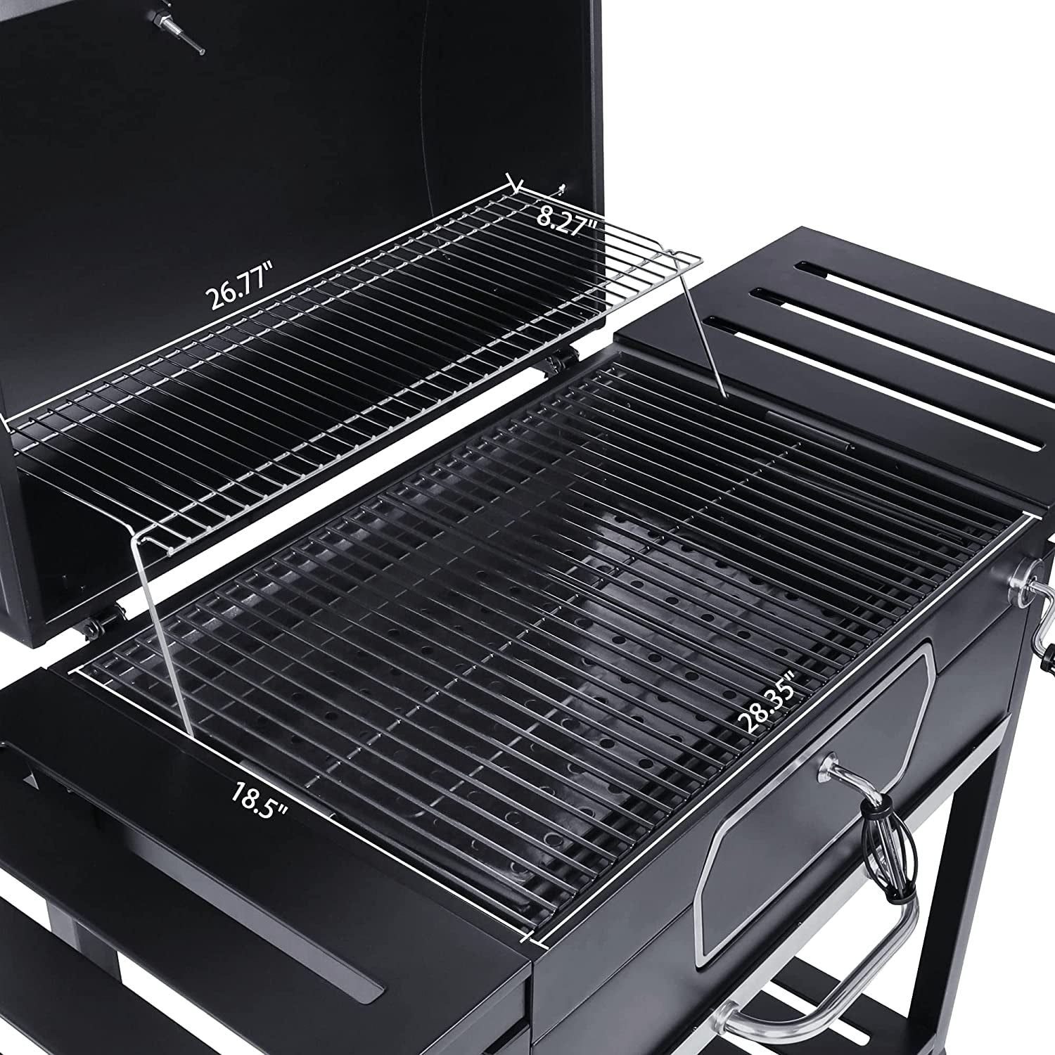 CD2030AN 30-Inch Charcoal Grill, Deluxe BBQ Smoker Picnic Camping Patio Backyard Cooking, Black, Large