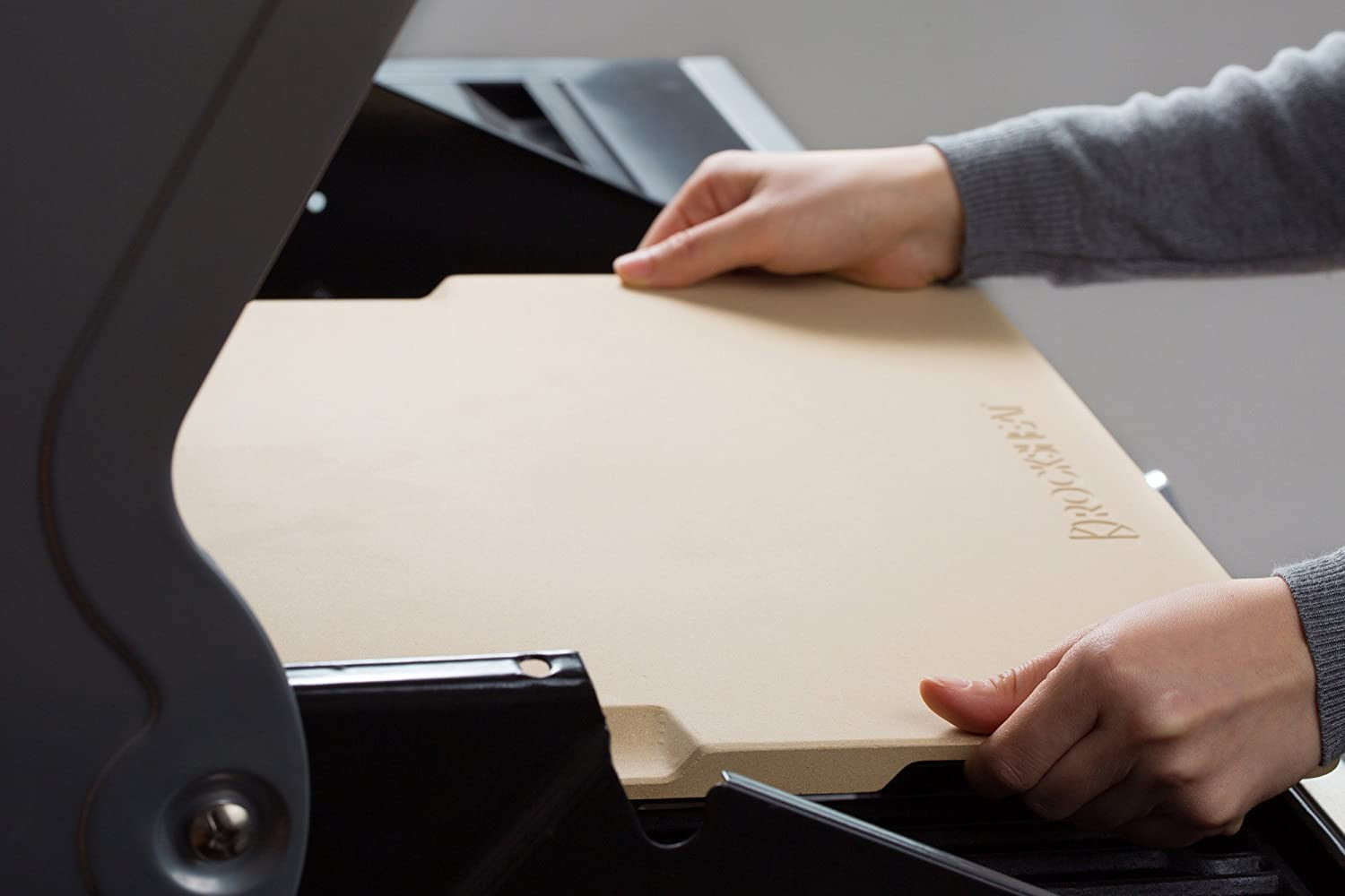 Pizza Stone Baking & Grilling Stone, Perfect for Oven, BBQ and Grill. Innovative Double - Faced Built - in 4 Handles Design (12" X 12" X 0.6" Rectangular)