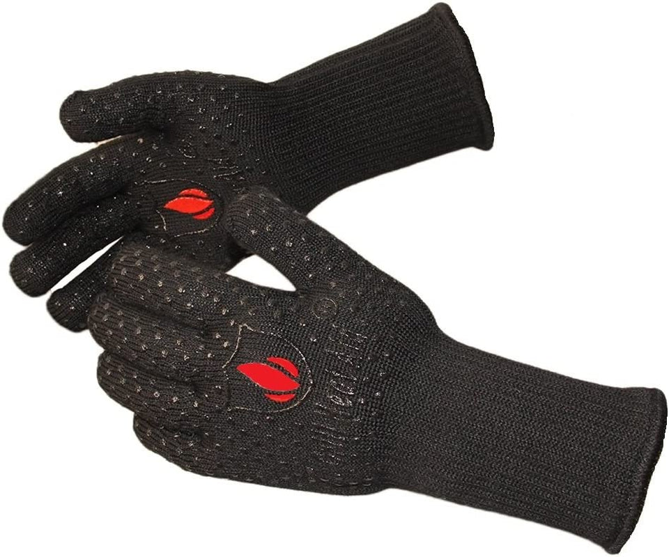 Extreme Heat Resistant Grill Gloves: Premium Insulated & Silicon Lined Fiber Mitts for Cooking, BBQ, Grilling, Frying & Baking for Indoor Outdoor, Kitchen & Oven
