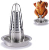 AMOZO Beer Can Chicken Roaster Stand - the New Stainless Steel Chicken Holder - Poultry Roasters with Flavouring Container.(1 Pack)