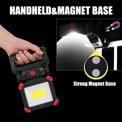LED Rechargeable Work Light with Clamp, 2100LM COB Magnetic Clip on Worklight 270° Rotating with Mobile Charger, Portable Clamp Work Light for Boats, Car Repairing, Job Site Lighting(1Pack)