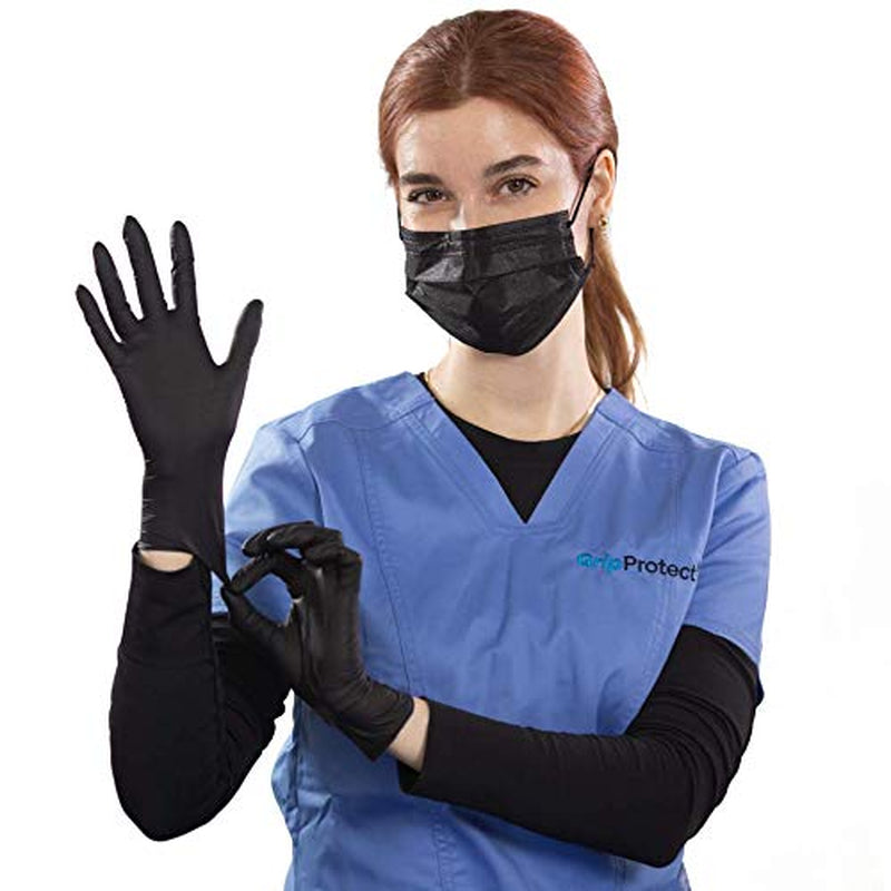 ® Precise Black Nitrile Exam Gloves | 4 Mil | Chemo-Rated | Food, Home, Hospital, Law Enforcement, Tattoo | (Large, 100)