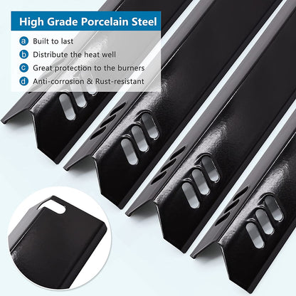 Porcelain Grill Heat Shields Replacment for Dyna-Glo DGF510SBP, DGF493BNP, Barbeque Grill Heat Plates for Backyard Grill Replacement Parts BY15-101-001-02, BY13-101-001-13, GBC1460W
