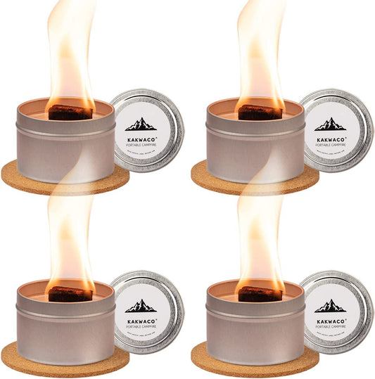4 Pack Tabletop Portable Campfire Mini Fire Pit for S'Mores Maker, Portable Bonfire Birthday Christmas Set, Great for Picnics Party and Home Indoor Decoration