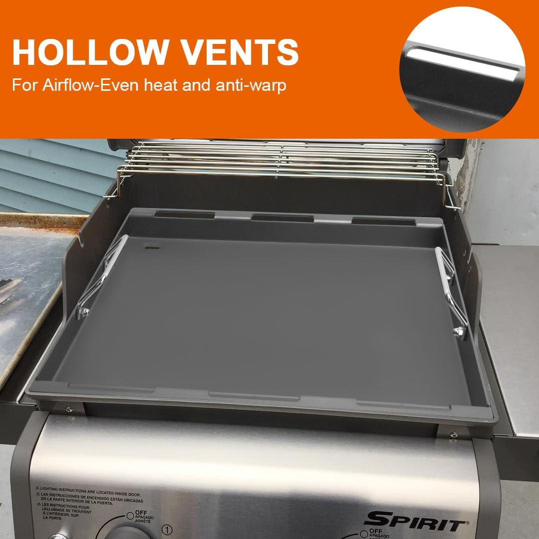 Full-Size Griddle Inserts for Weber Spirit 200 Spirit II 200 Series Gas Grills, Flat Top Griddle Replacement for Weber Spirit E-210 E-220 S-210 S-220 Spirit II E-210 S-210 E-220 S-220 Series Models