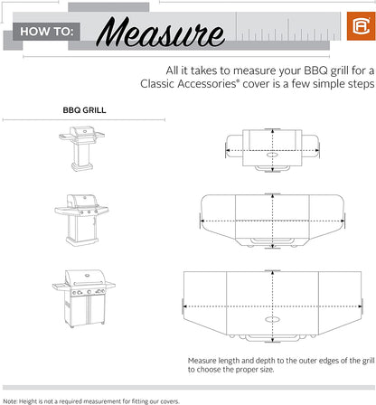 Classic Accessories Water-Resistant 52 Inch BBQ Grill Cover