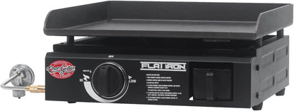 E8217 Flat Iron Portable Table Top 17” Gas Griddle Propane Grill, Black