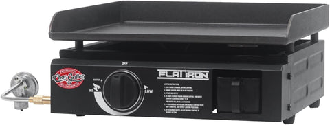 Image of E8217 Flat Iron Portable Table Top 17” Gas Griddle Propane Grill, Black