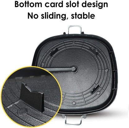 Korean BBQ Non-Stick Square Grill Pan with Natural Material 6 Layer Coating Easy Grease Draining 11.8 Inch Gas Range Grilling Pan for Both Home & Outdoor