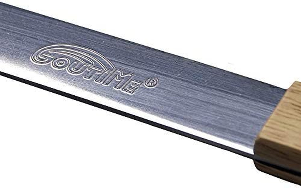Goutime Kabob Skewers,23 Inch Long,1 Inch Wide, Metal Stainless Steel BBQ Skewer with Wooden Handle for Grilling Koubideh Persian Brazilian Chicken Shish Kebab,Set of 7 with Bag