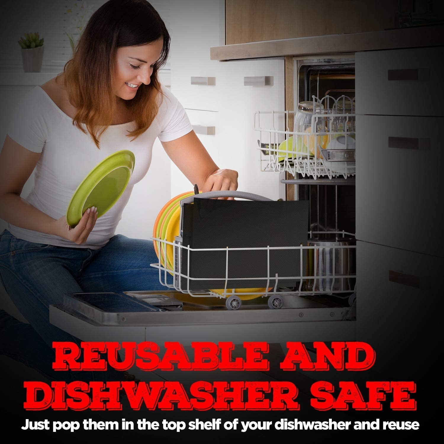 Grill Mat, Best BBQ Mat - Heat Resistant up to 600 Degree - Nonstick, Reusable, Dishwasher Safe, Set of 3