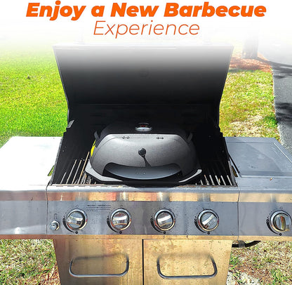 Geras Pizza Oven for Grill - Grill Top Pizza Maker for outside - Pizza Stone, Pizza Peel Kit - Outdoor Small Portable Backyard BBQ Pizzas Maker Charcoal Grill, Pellet, Propane Gas and Wood Fire