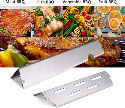Grill Flavorizer Bars Heat Deflectors Gas Grill Replacement for Weber 66041, 66033, 66796, Weber Genesis II E-410, S-410, Genesis II LX E-440, S-440, Stainless Steel Grill Parts 17 Inch