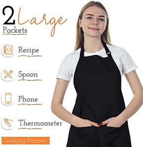 Unisex Chef Apron, Professional Apron, Oil and Water Resistant, Heavy Duty Breathable, Large Straps and Large Pockets