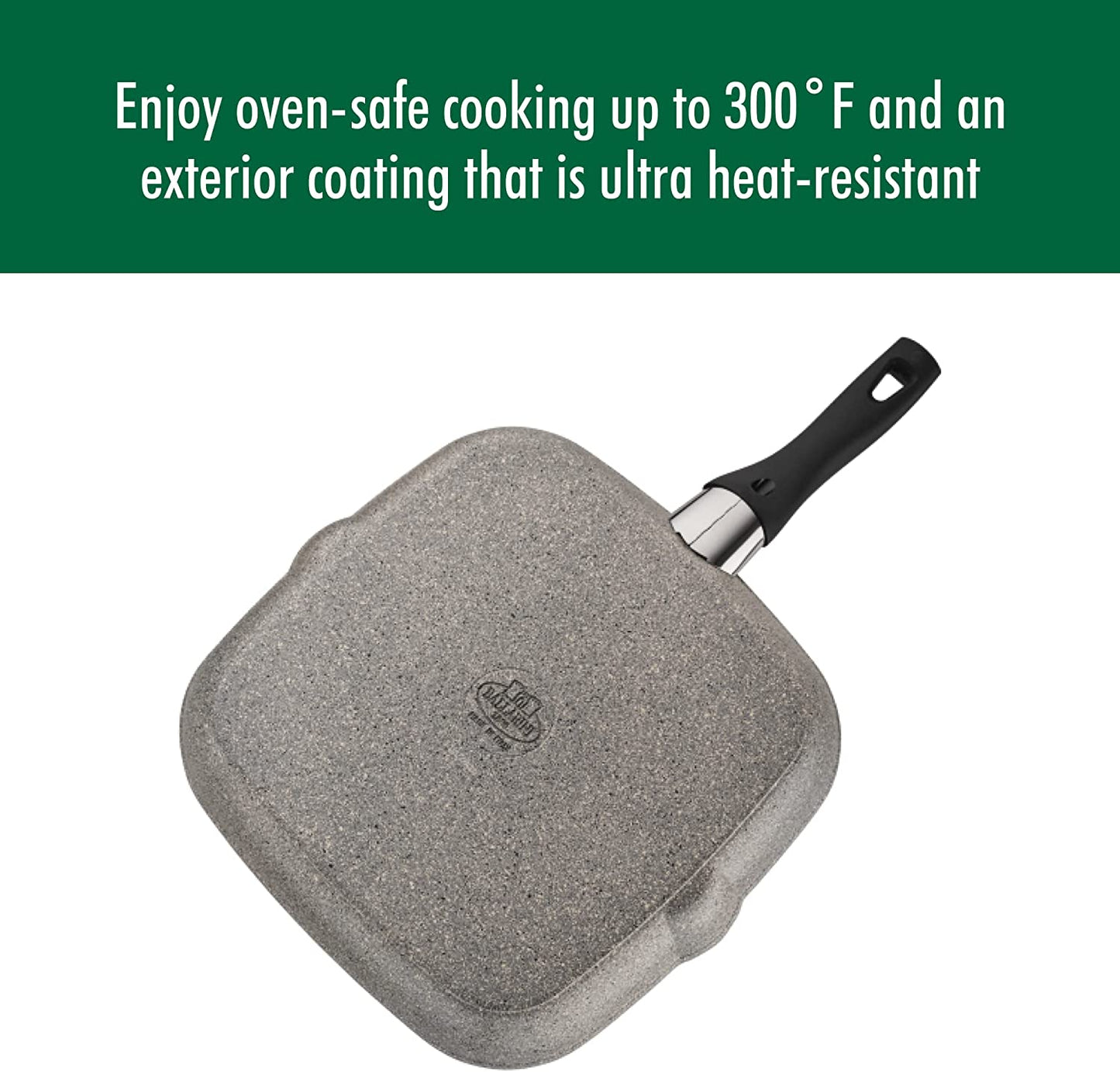 Parma by HENCKELS 11-Inch Nonstick Grill Pan, Made in Italy , Durable and Easy to Clean