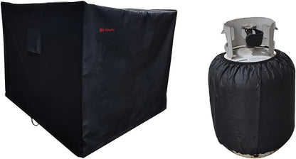 Gas Fire Pit/Table Cover - Premium Patio Outdoor Cover Durable and Waterproof,Fits 36 Inch,35 Inch, 34 Inch Fire Pit/Table Cover,Black, 36" L X 36" W X 24" H